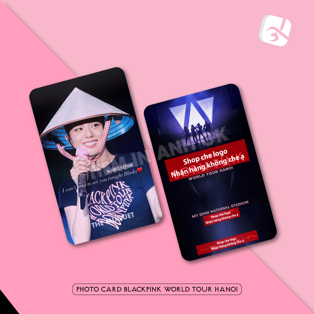 Photocard JISOO BLACKPINK World Tour Hanoi - ขนาด 5.5x9ซม.