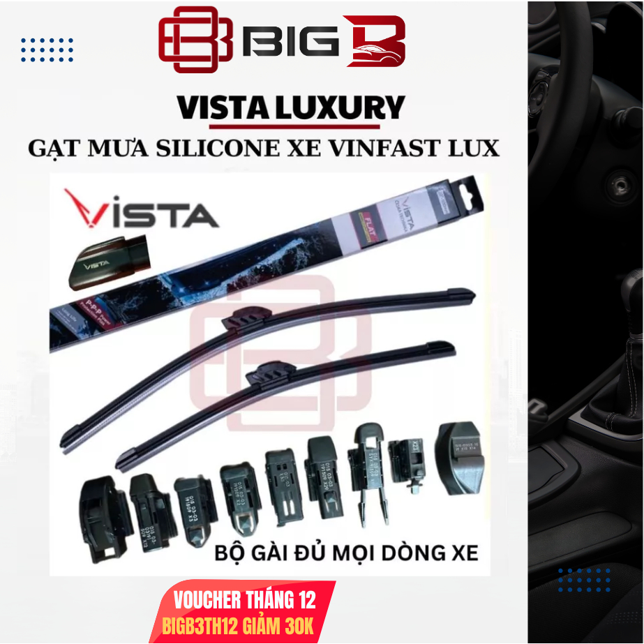 Vinfast Lux A, SA Rain Wipers PREMIUM - ของแท้ - VISTA PLUS LUXURY Rain Wipers SILICONE Blade NANO G