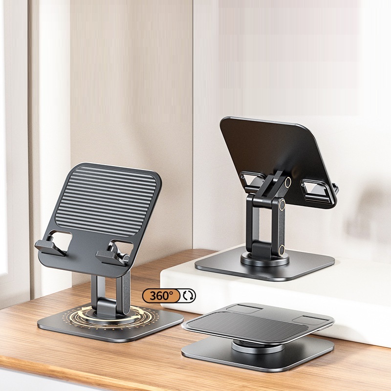 Q18-L ที่วางแท็บเล็ต ipad หมุนได้แบบพับได้ (ฐานโลหะ)