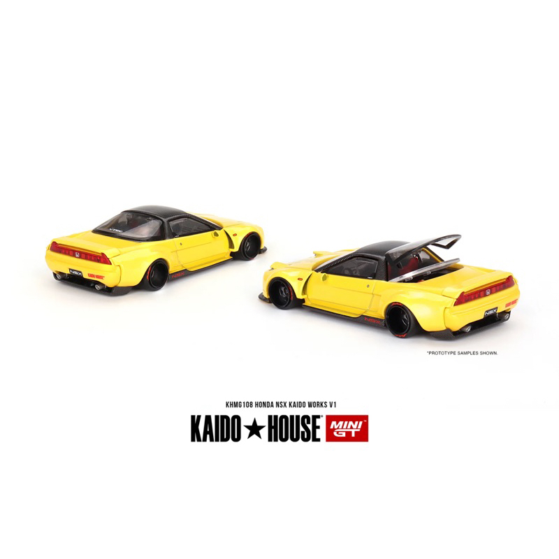 Kaido House x Mini GT 1:64 รถโมเดล Honda NSX Kaido WORK สีเหลือง