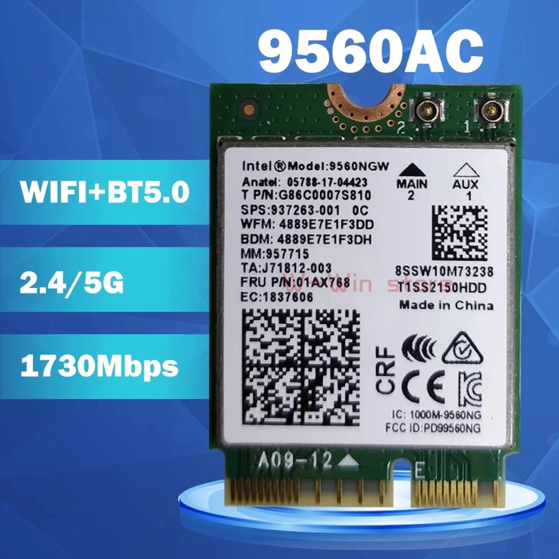 การ์ด wifi ดูอัลแบนด์ 9560NGW - Intel Wireless-AC 9560 (M.2/NGFF/2230 - CNVi)