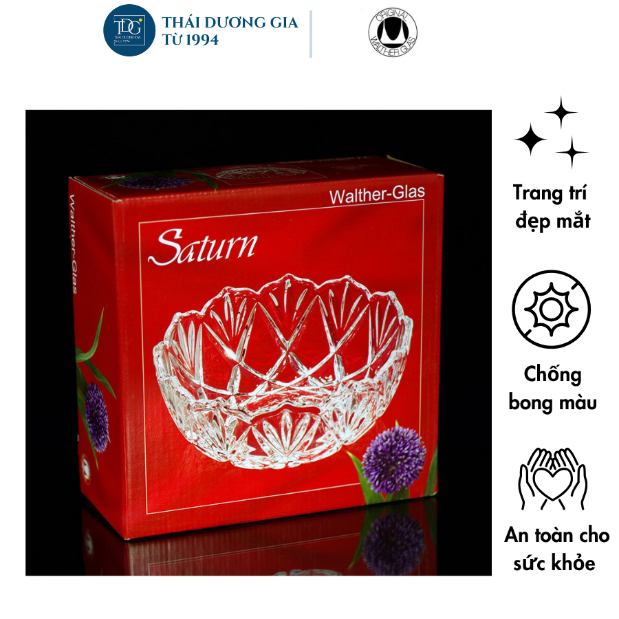 Walther-Glass red ชามผลไม้และจานแก้ว