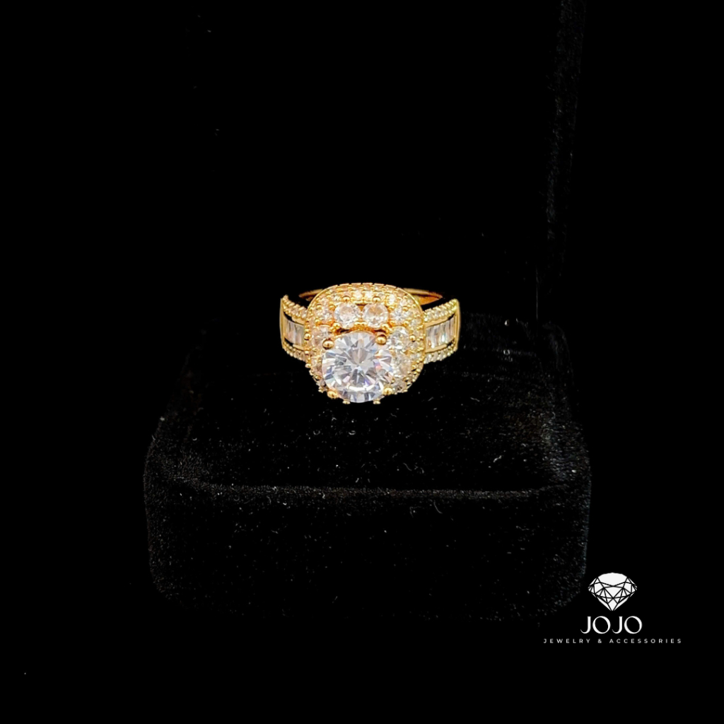 N673 แหวนผู้หญิงหิน CZ คุณภาพสูงประกาย JOJO