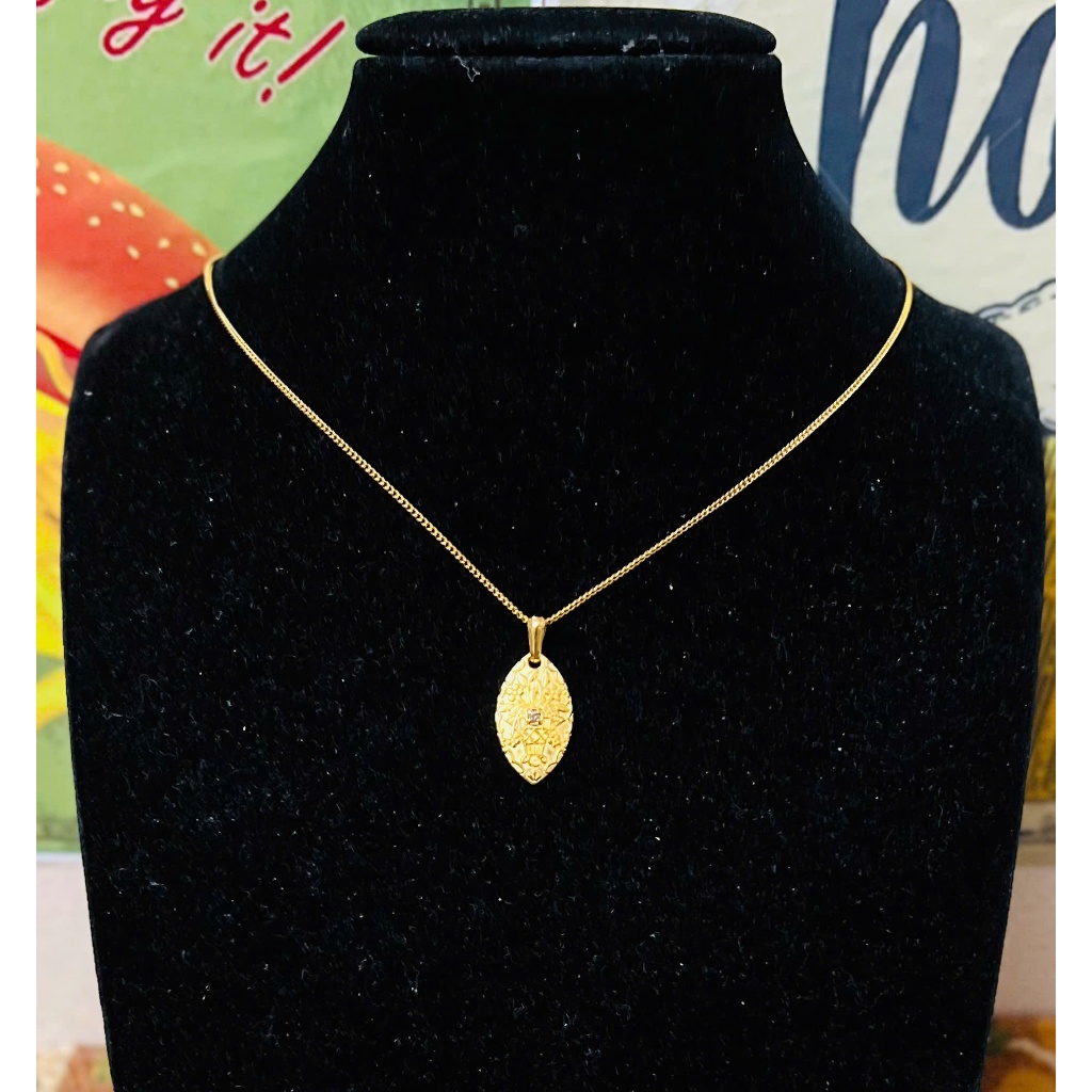 สร้อยคอวินเทจเข็ม 0.02ct K24GP (41cm) คัดสรรจากประเทศญี่ปุ่น