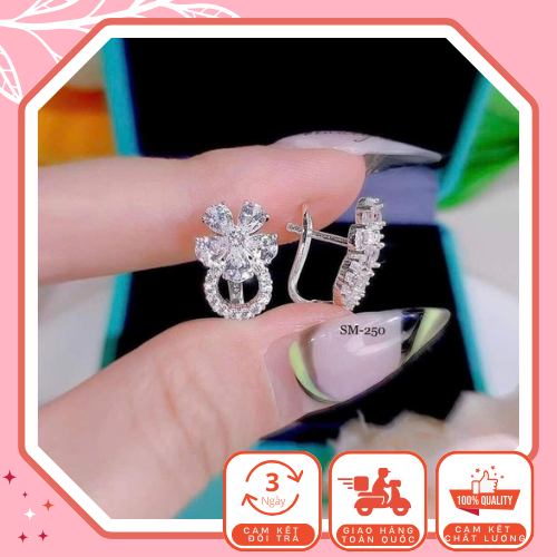 ต่างหูหญ้า5แฉกส925โชคดีหมายถึงรุ่นใหม่ผู้หญิง