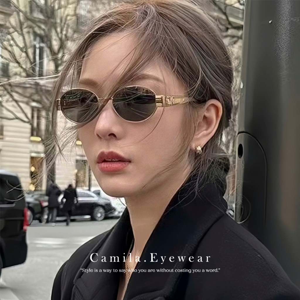 แว่นกันแดดแฟชั่น Celen ทรงตาวงรี และกรอบโลหะผสมรอยขีดข่วนที่ละเอียดอ่อน C8122 – แว่นกันแดดผู้หญิง ราคา ถูกที่สุด ดีลบีเคเค แกลเลอรีภาพที่ 4