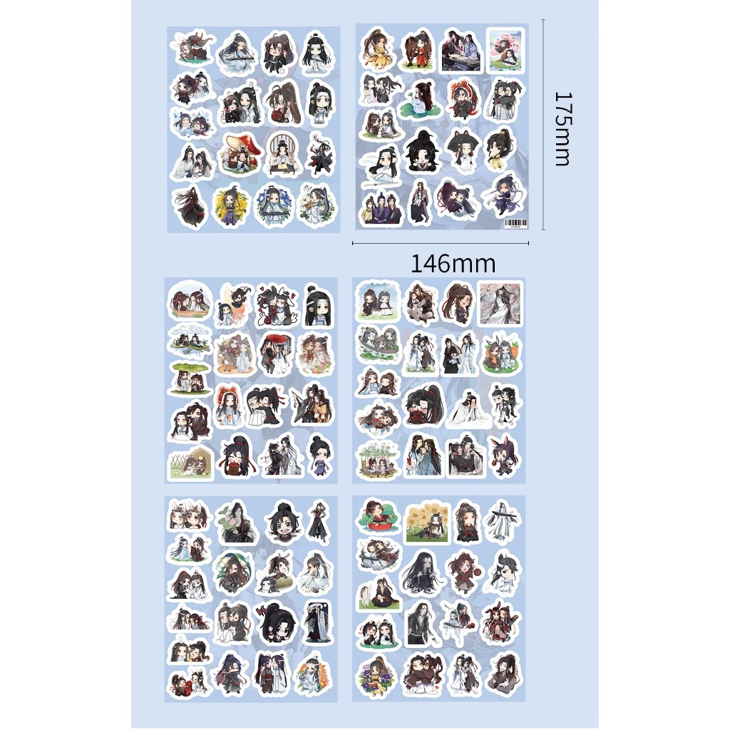 ชุดสติ๊กเกอร์ 100 ชิ้น Demonic Patriarch สติ๊กเกอร์น่ารักกันน้ํา Wei Wuxian Lam Vong Co BL Manhua Ma