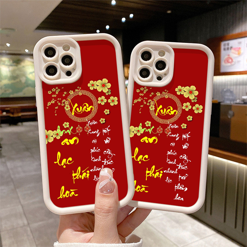 เคส Iphone เทศกาลฤดูใบไม้ผลิ An Lac พัท Tai แอปริคอท ดอกไม้สแควร์ iphone BVC 7plus/8plus 11 13 14 15