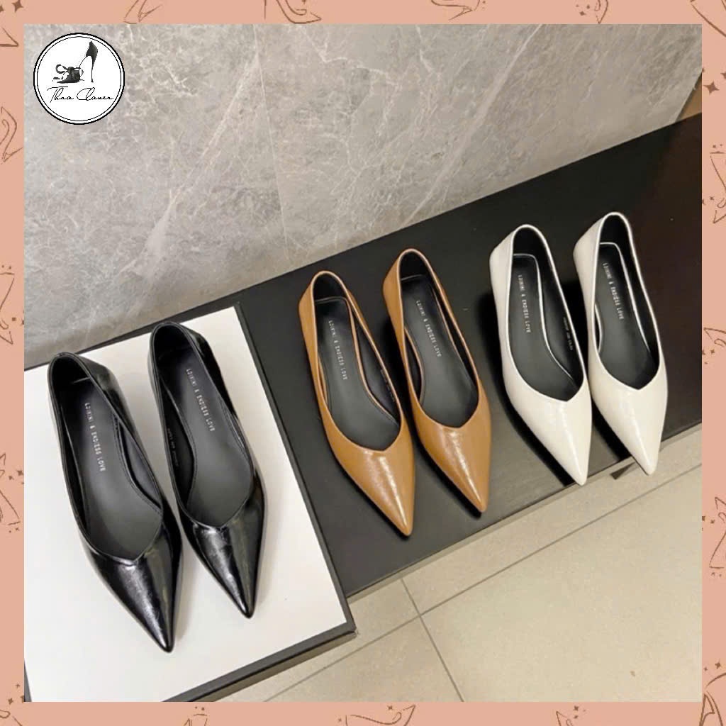 FORM TO 1.5-V-cut รองเท้าส้นสูงหัวแหลมหนังด้านย่นนุ่ม-3cm-2colors-THAO CLOVER-JINLU-99-179