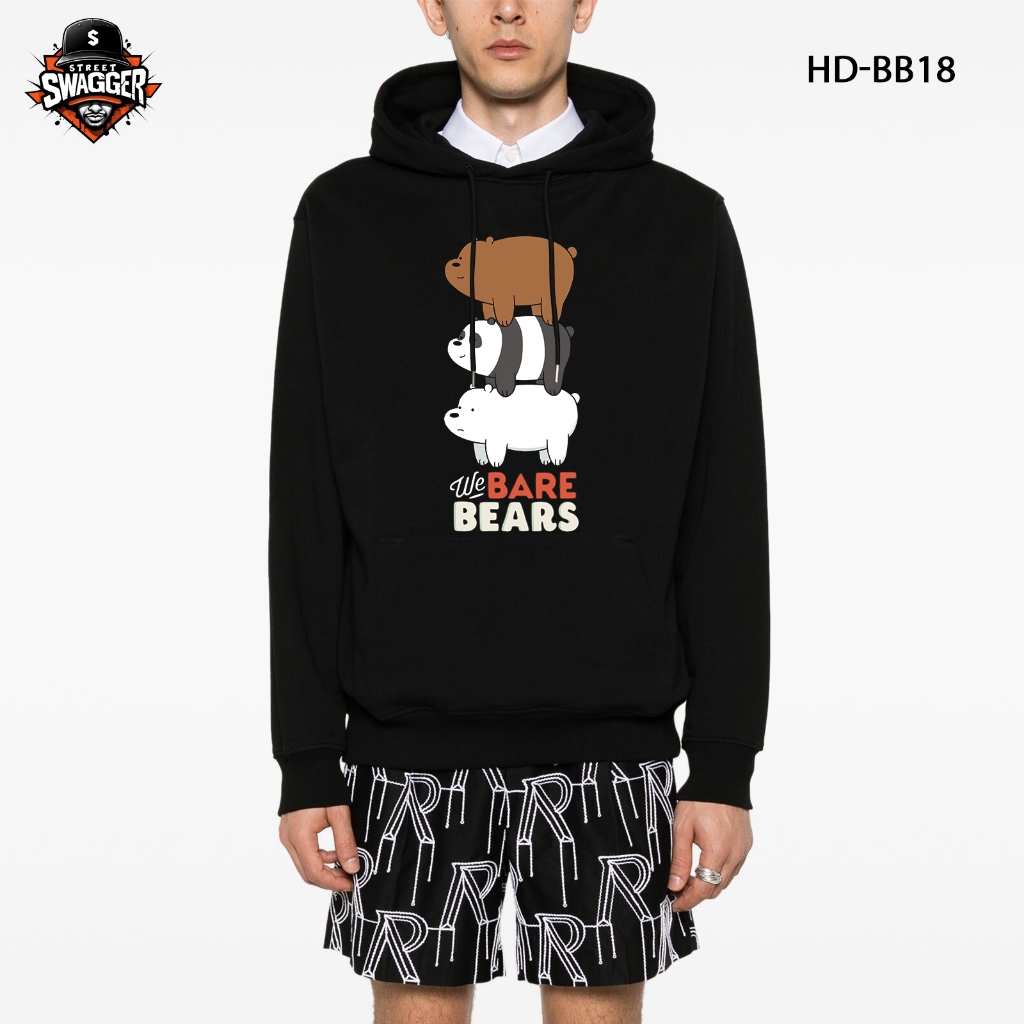 เสื้อฮู้ด Street Swagger เสื้อฮู้ดลายการ์ตูน We Bare Bears รหัส HD-BB18