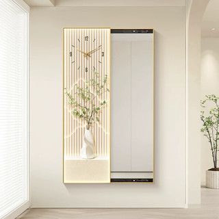 Gương trượt tranh tráng gương kết hợp đồng hồ decor phòng ngủ siêu tiện lợi