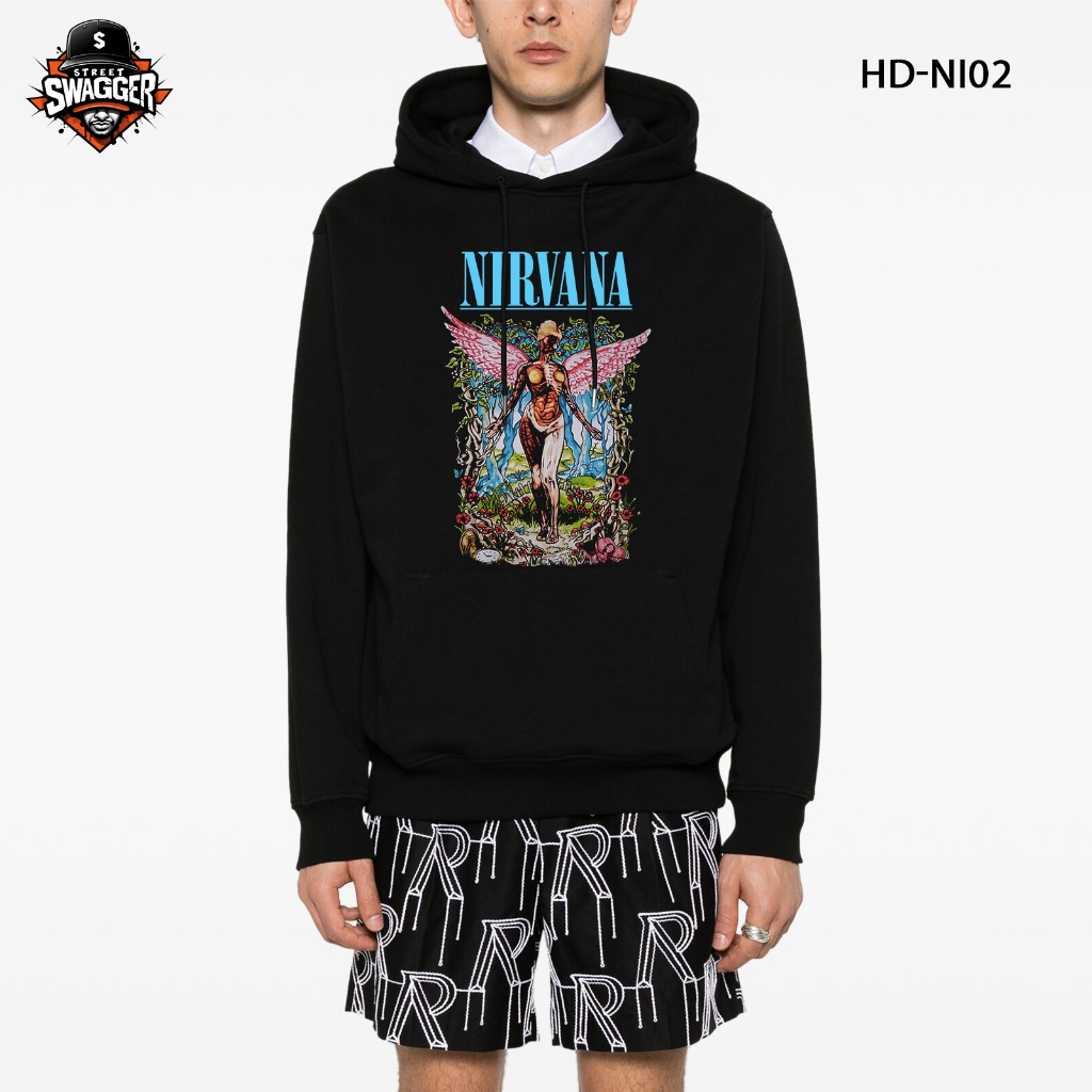 เสื้อฮู้ด Street Swagger เสื้อวงร็อค Nirvana Band HD-NI02