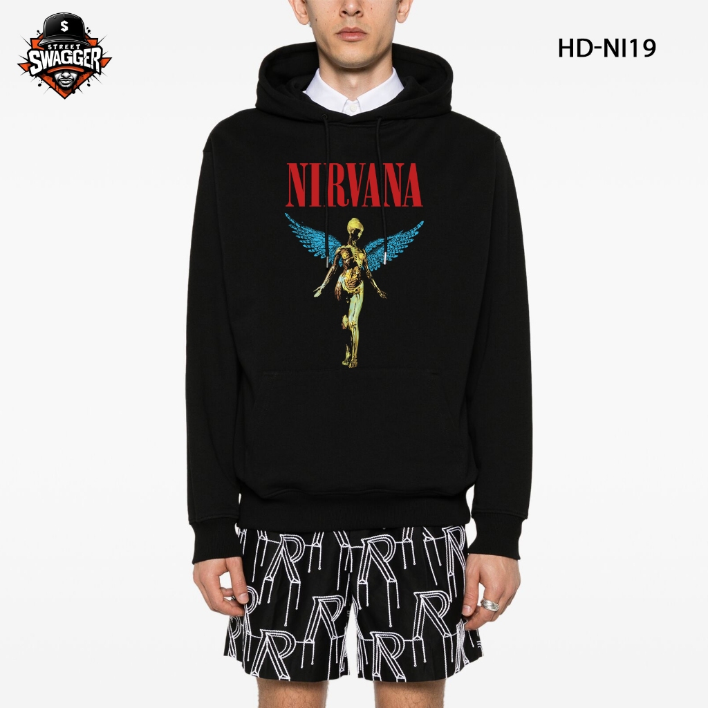 เสื้อฮู้ด Street Swagger เสื้อวงร็อค Nirvana Band HD-NI19