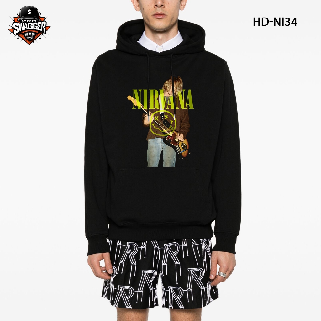 เสื้อฮู้ด Street Swagger เสื้อวงร็อค Nirvana Band HD-NI34