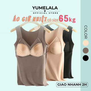Áo bra giữ nhiệt nữ mùa thu đông chất nỉ mềm hút mồ hôi đệm ngực cố định có size 40-65kg dài qua eo