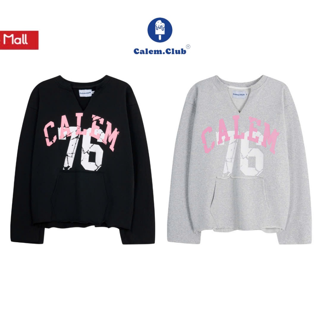 [NO Fluff] เสื้อกันหนาวคอวีแขนยาว CALEM 76 ผ้าสักหลาดขาปู รูปแบบ unisex สําหรับผู้ชายและผู้หญิง