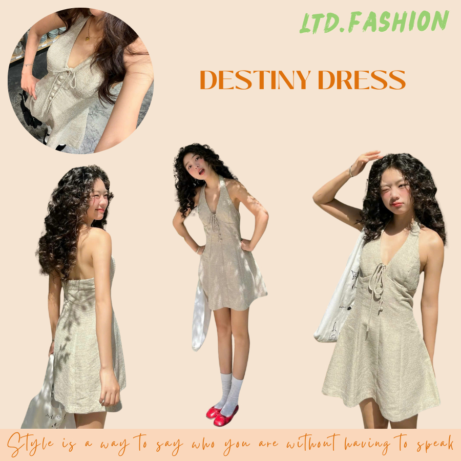 TWEED FABRIC COVERED BUTTON COLLAR DRESS - LTD.FASHION - DESTINY DRESS