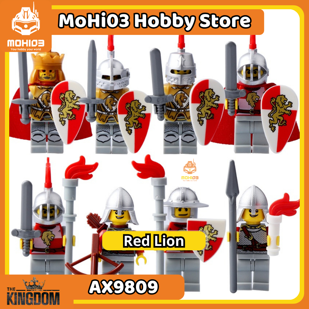 Red Lion Kingdom Lojo AX9809 Minifigure - Kingdom Medieval Soldier Assembly Model - Mohi03