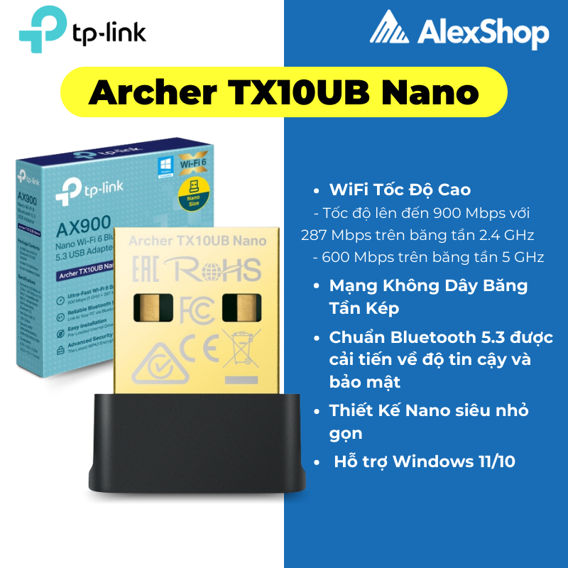 [AX900] USB Wifi - Bluetooth TP-Link Archer TX10UB Nano WIFI 6 บลูทูธแท้ 5.3
