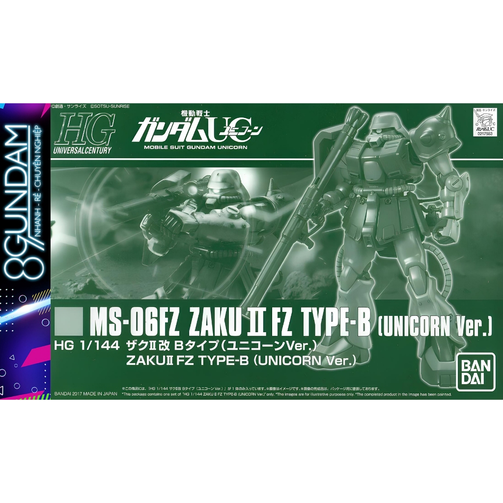 Hg UC Zaku II FZ Type B Assembly Model (ยูนิคอร์น Ver.)