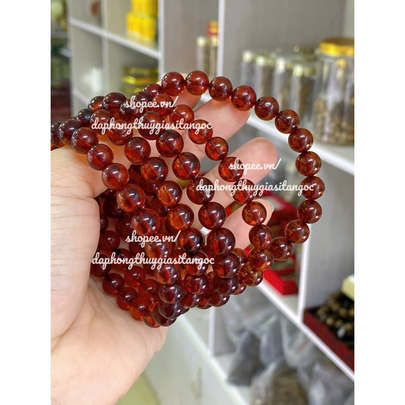 สร้อยข้อมือ vip 6A t.nhien red amber พร้อมกล่อง