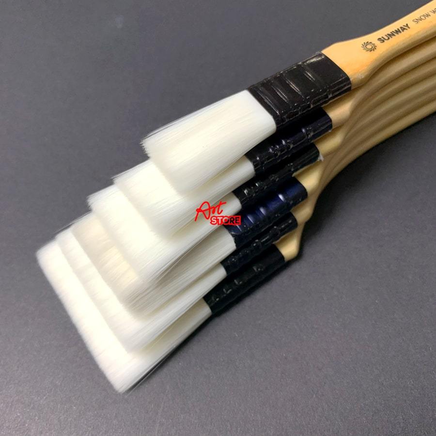 [Art Store] ชุดแปรงสีน้ํา Sunway PX-E White Feather - 6psc