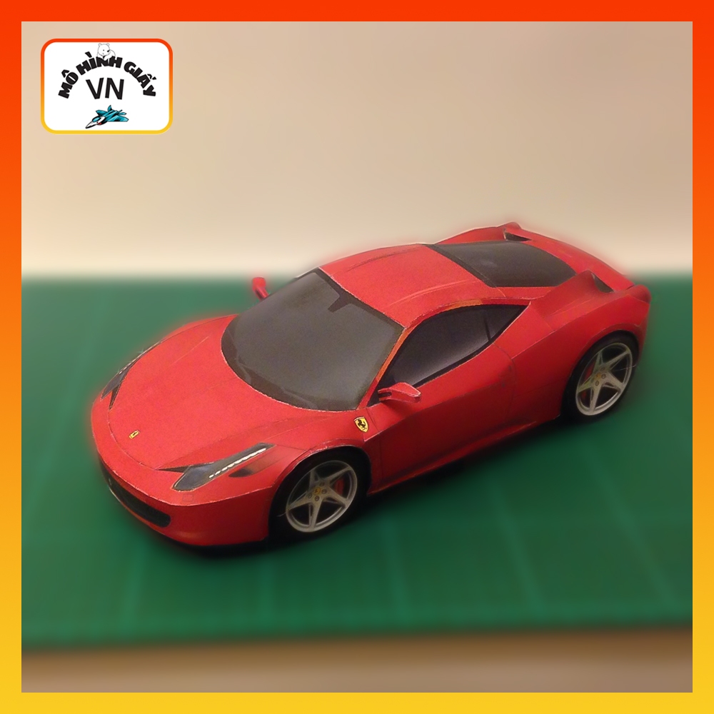 โมเดลกระดาษประกอบ Ferrari 458 Italia Supercar - MohinhiayVN
