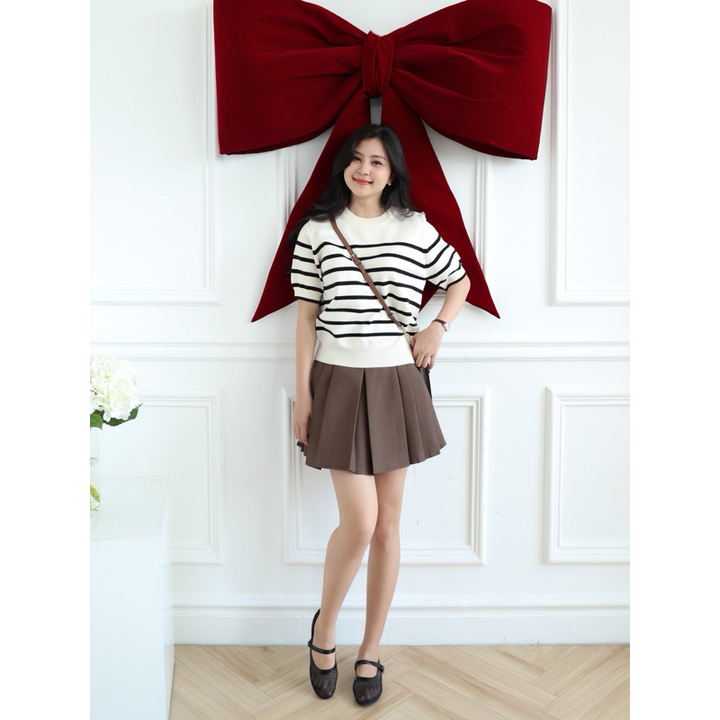 LIN CLOSET [CV42] กระโปรงพลีทสไตล์เกาหลี - DECEMBER COLLECTION