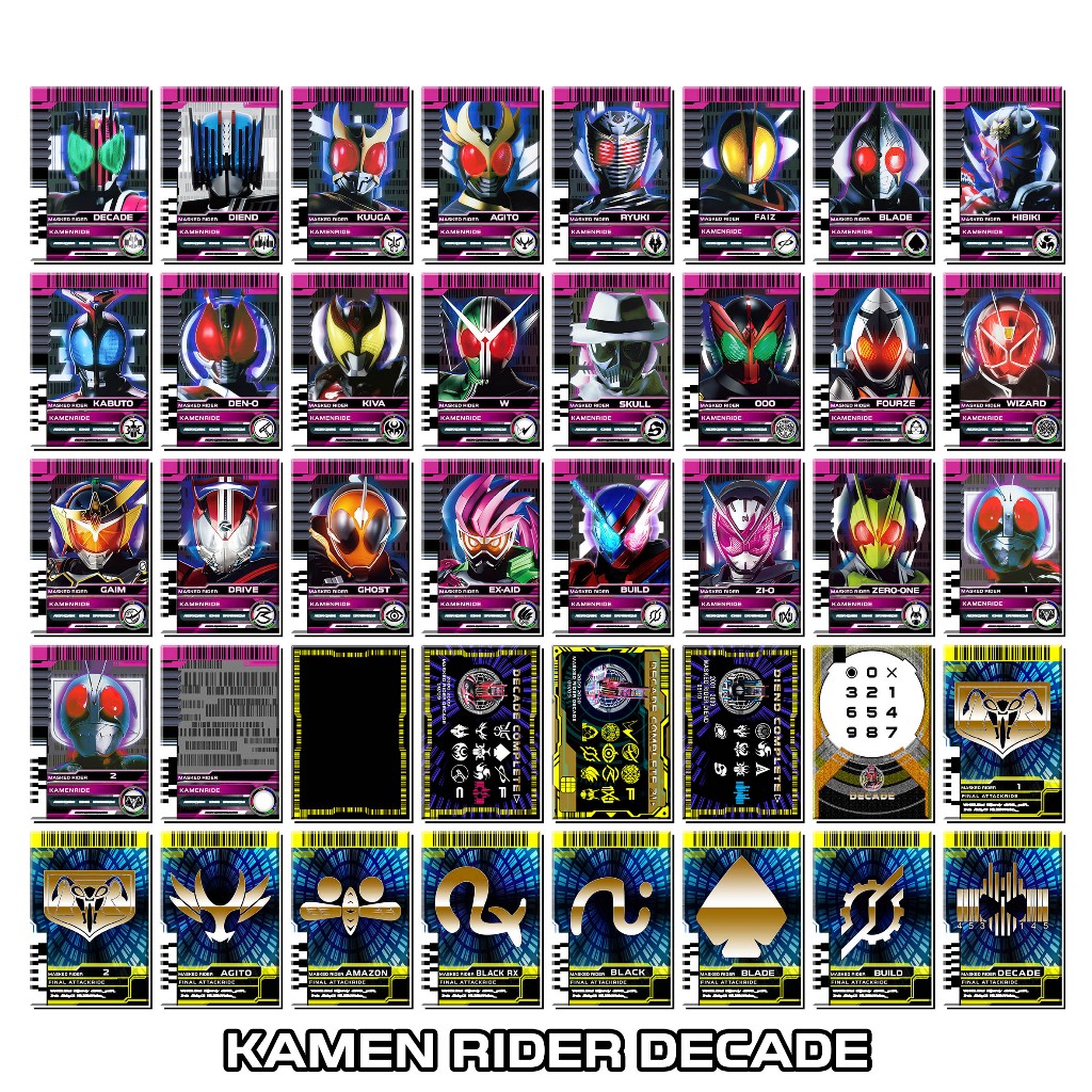[พิเศษสะท้อนแสง 7 สี] การ์ด Kamen Rider Decade