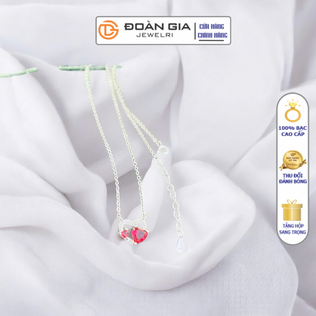 สร้อยคอเงินแท้ 925 PP2025 หรูหราหินหัวใจ cz - Doan Gia Jewelri