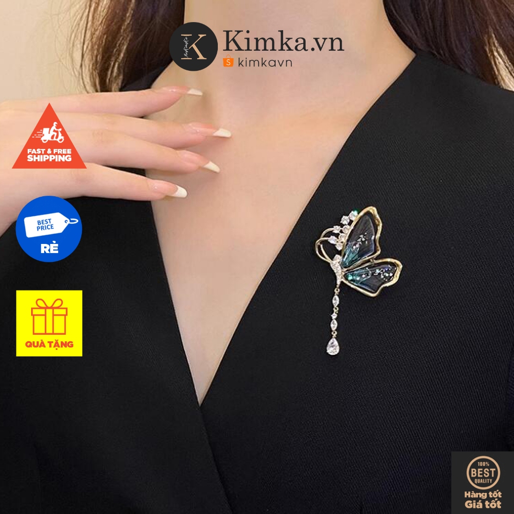 (CA5) เข็มกลัด Pin เข็มกลัดคอโลหะหินทรงหยดน้ํา