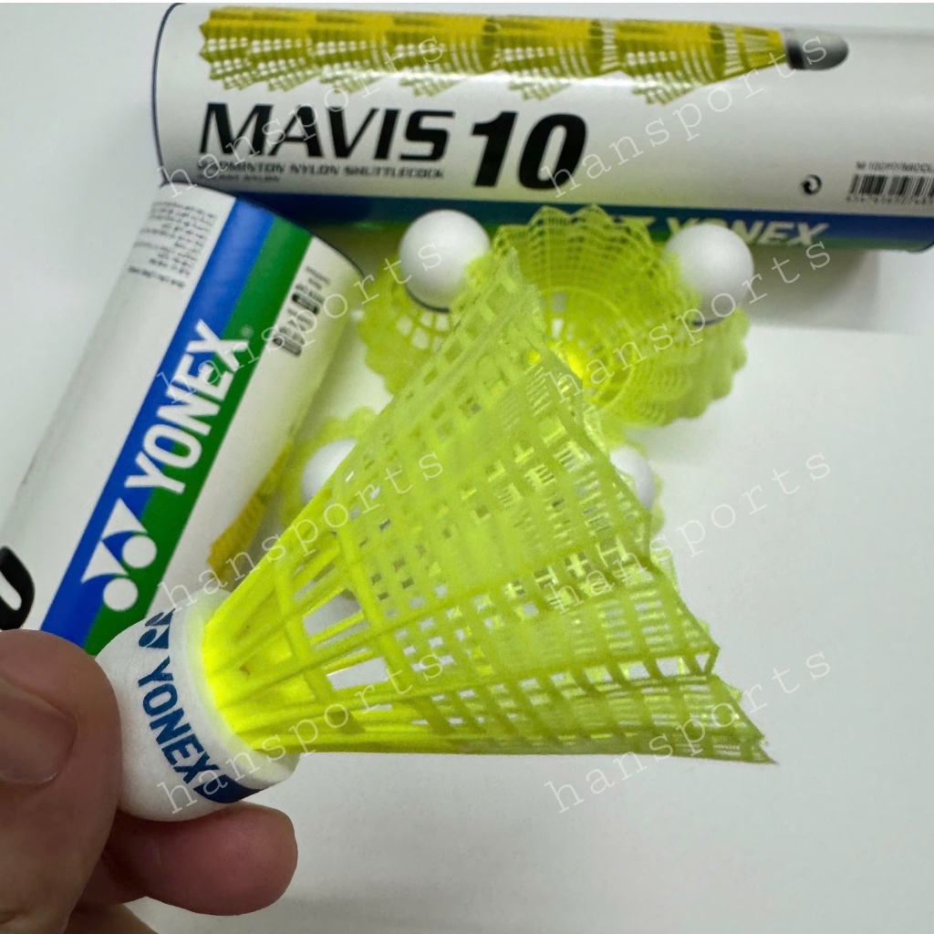 ลูกแบดมินตัน ลูกขนไก่พลาสติก Yonex Mavis 10 ของแท้ (6 ลูก/หลอด)