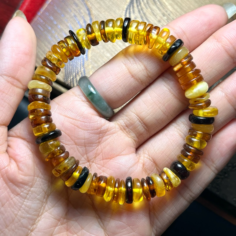 สร้อยข้อมือ Natural Myanmar amber, amber, ชาอําพัน, molasses, amber, amber