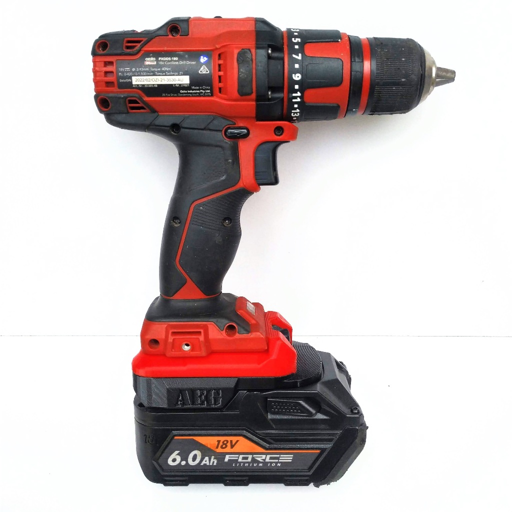 (รุ่นใหม่) อะแดปเตอร์แบตเตอรี่ AEG RID 18v สําหรับ OZITO X 18v (ไม่รวมเครื่องและแบตเตอรี่)