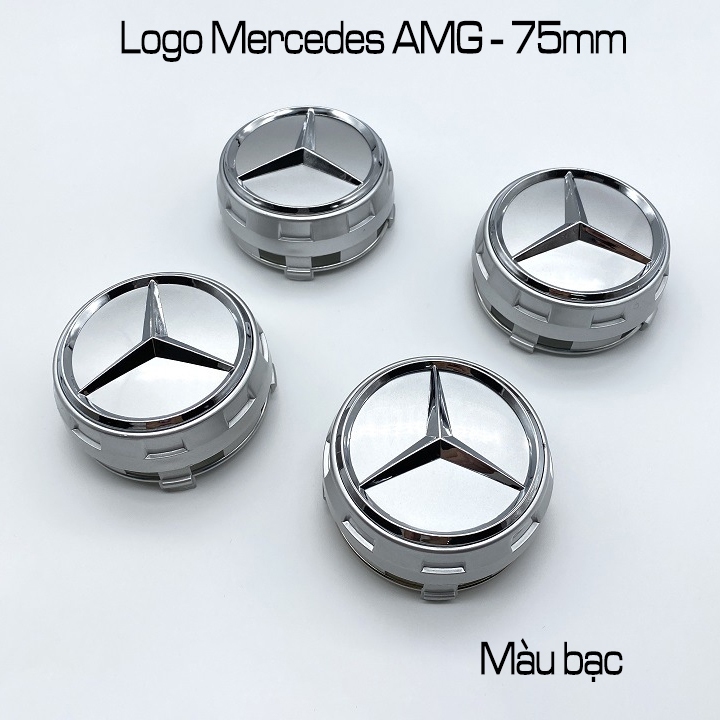 โลโก้รถ Mercedes 3 ปีก AMG ฝาครอบล้อ Mercedes AMG โลโก้สําหรับ Mercedes Lazang. 75มม. AMG75