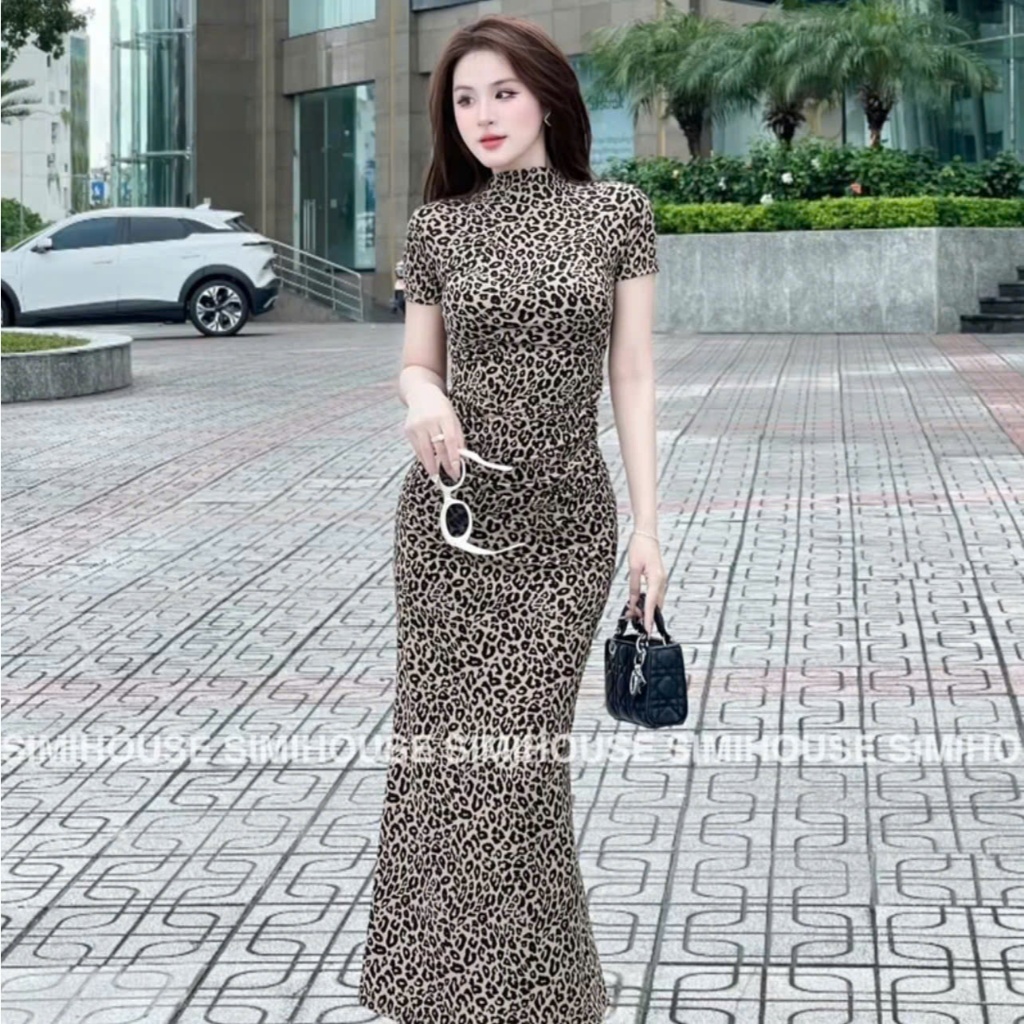 BODY DRESS SHORT SLEEVES 2P คอพร้อม SHRINK WAIST V287