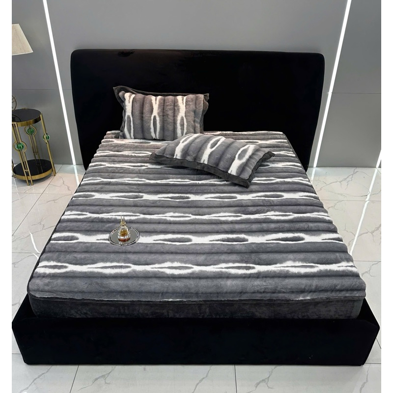SET 3 คุณภาพสูง RABBIT FUR BEDDINGS, SMOOTH FUR MATERIAL, THICK, ไม่ไหล
