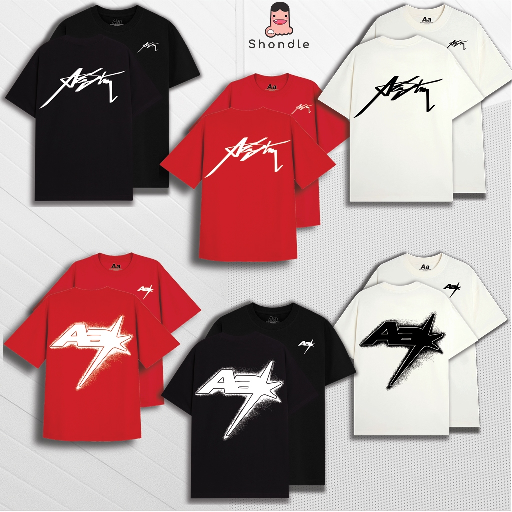 เสื้อยืด AA Studio พิมพ์ลาย Star หลากสี แขนหลวม Unisex Full Tag Mac Standard ของแท้