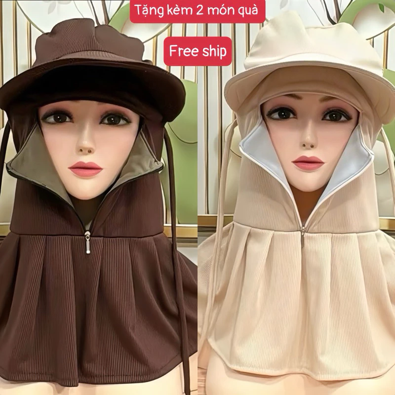 [ของแถม 2 ชิ้น] หมวกกันแดดปีกกว้างมีซิปกลางกันแดดและปกป้องผิวสุดปัง สะดวก สินค้ามาตรฐานชั้น 1