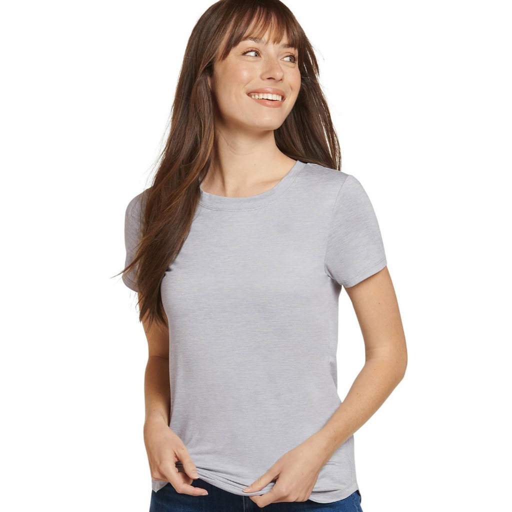 เสื้อยืดผู้หญิง เสื้อบ้าน ชุดนอนแขนสั้นนุ่มพิเศษ Jockey vnxk สไตล์พื้นฐาน