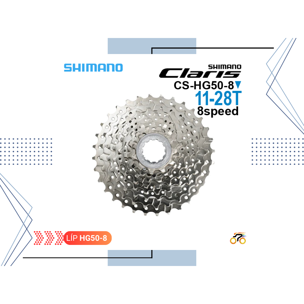 ROAD BIKE BEARING - SHIMANO HG50-8 CLARIS / 11-28T - HG DROP STYLE (8 SPEEDS)