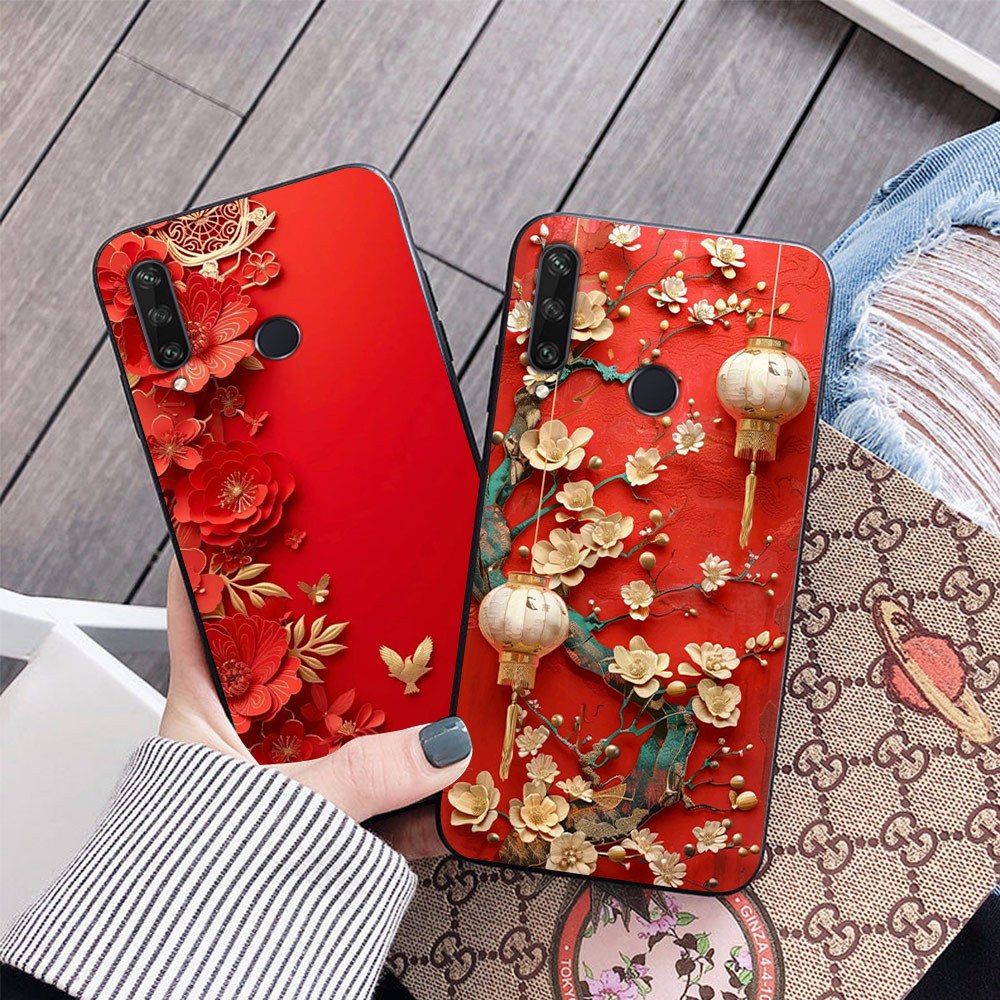 เคส Huawei y6p / huawei y6p 2020 พิมพ์ลายดอกไม้และโคมไฟ Tet