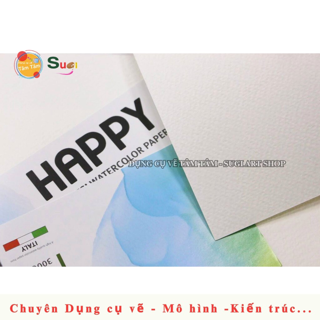 กระดาษ Canson A2 300gsm ขนาดใหญ่ A2 - กระดาษสีน้ํา Happy 300gsm [ Sugi Art Shop ]