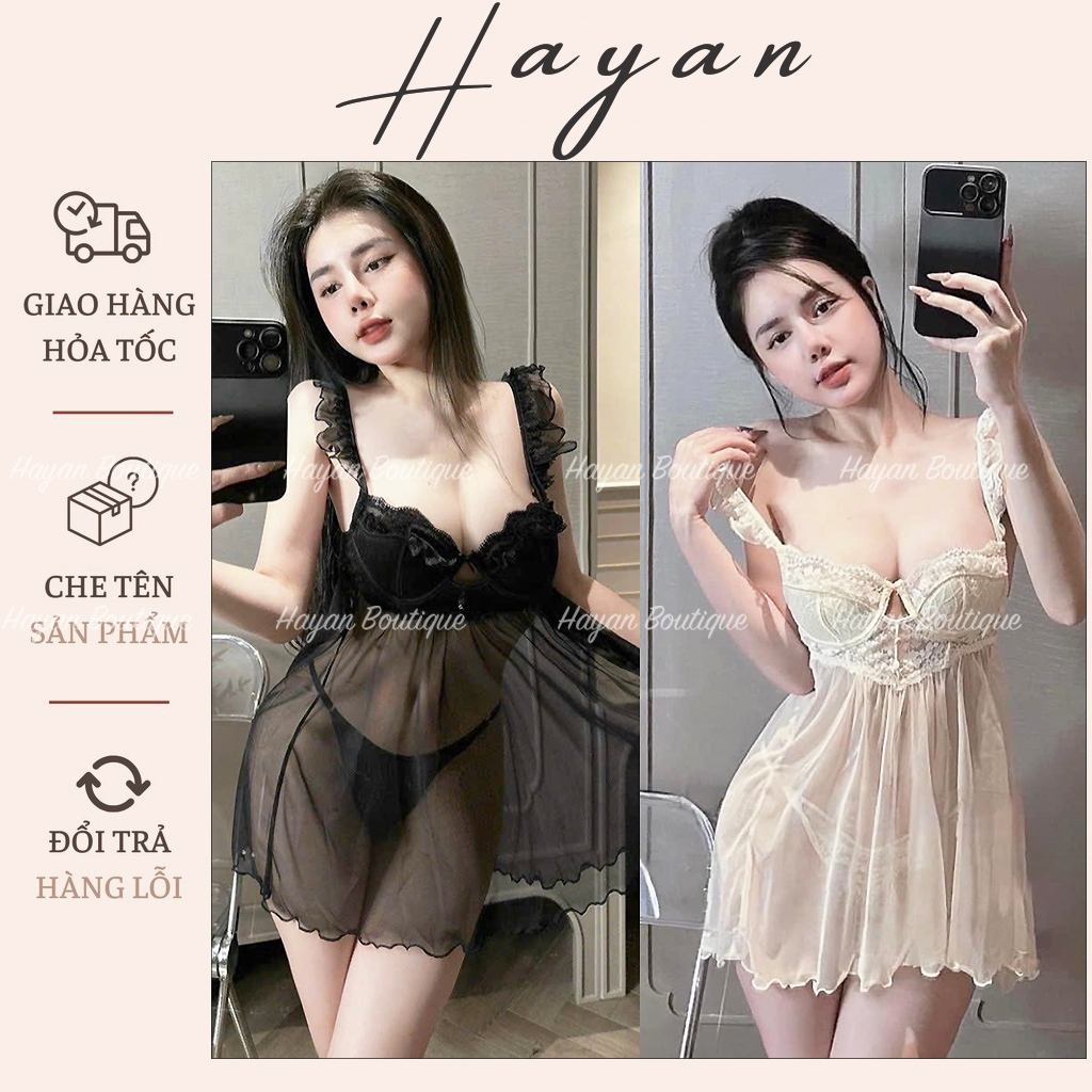 Ht50 ชุดนอนเซ็กซี่ลูกไม้ซีทรู v1 cup พร้อม FRAME เข้ากับหุ่น ชุดนอนลูกไม้นุ่มเซ็กซี่ HT50