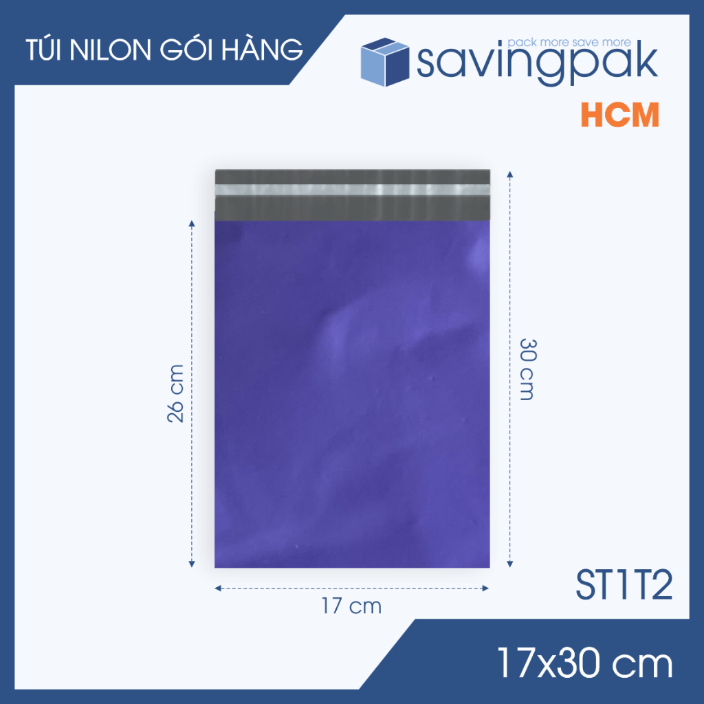 ST1T2 - 17x30 ซม. - ถุงพลาสติก Combo 100 ใบ บรรจุภัณฑ์ 2 ชั้น กระเป๋าจัดส่งแบบปิดผนึก - สีม่วง -S.MT