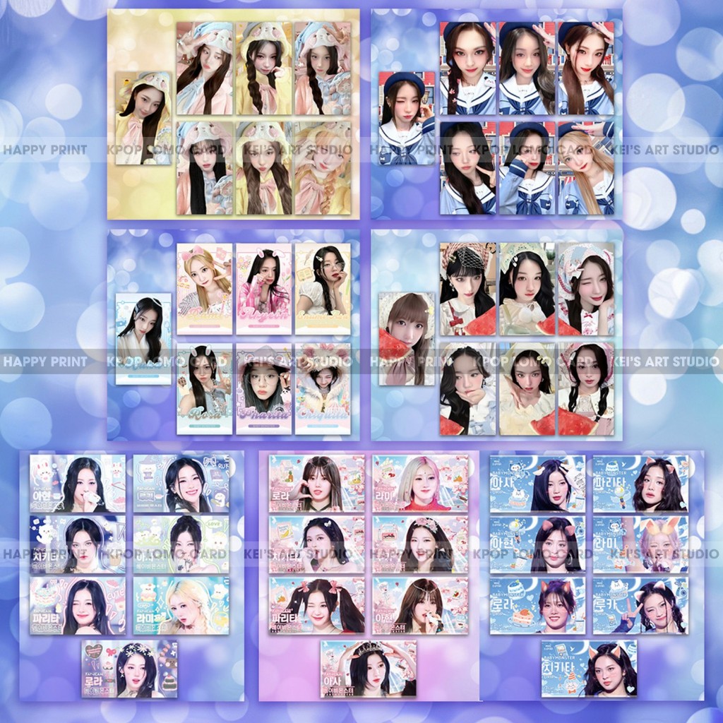 [GOM IN] ชุดการ์ด 100 ใบ des babymonster Ruka, Pharita, Asa, Ahyeon, Rami, Rora และ Chiquita - การ์ดรูปถ่ายดีไซน์กลุ่ม