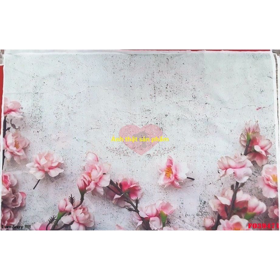 ผ้าฉากหลังพิมพ์ลาย 3d ขนาด 150x200 ซม. พิมพ์ลาย Tet ดอกไม้ motifs FG13 สวยๆ<แถมตะขอ+กิ๊บแขวน>