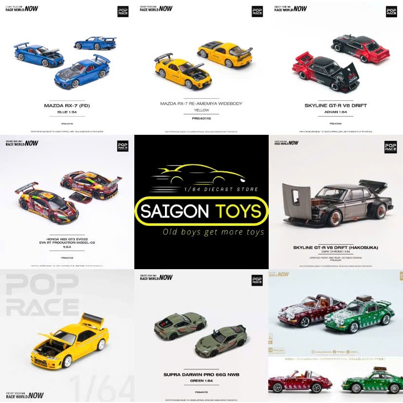 รถโมเดลสเกล POPRACE 1:64 ของแท้หลายรุ่น - แข่งป๊อปไซง่อนทอยส์