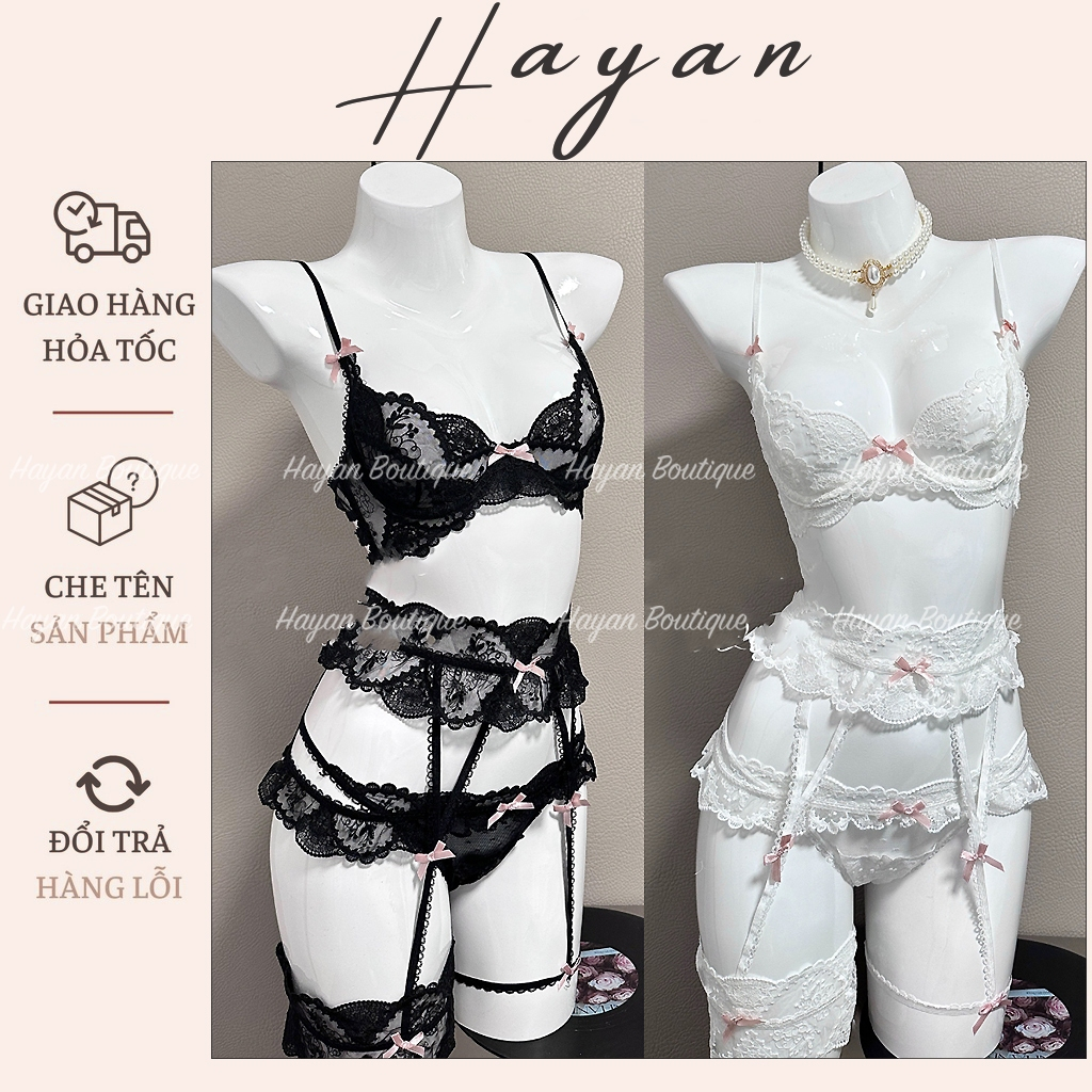 BR1 Lace Lingerie คอสเพลย์ Set ชุดชั้นใน bralette Set พร้อมสายต้นขาสุดเซ็กซี่ BR1