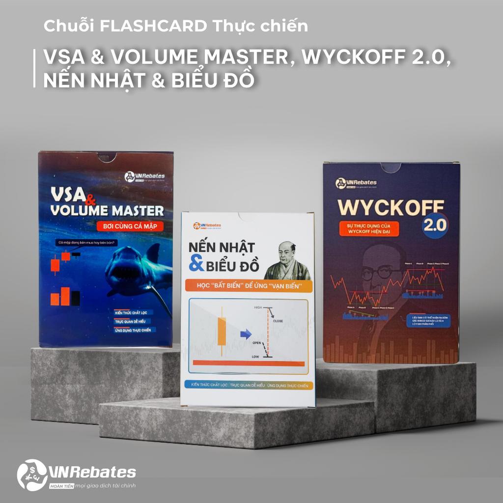 Combo ชุด Flashcards Trading Wyckoff 2.0, VSA, เทียนญี่ปุ่น VnRebates